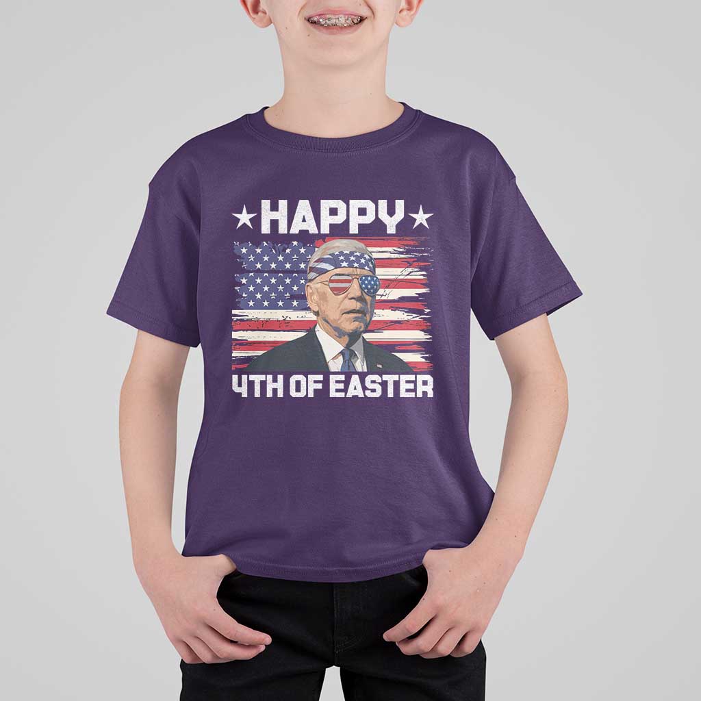 Joe Biden Happy Easter For Funny 4th Of July T Shirt For Kid USA American Flag - Wonder Print Shop
