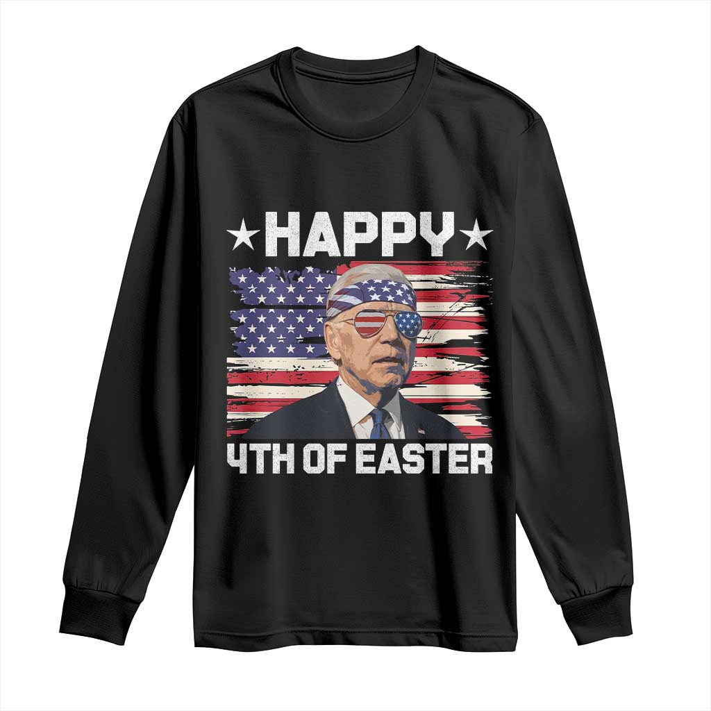 Joe Biden Happy Easter For Funny 4th Of July Long Sleeve Shirt USA American Flag - Wonder Print Shop