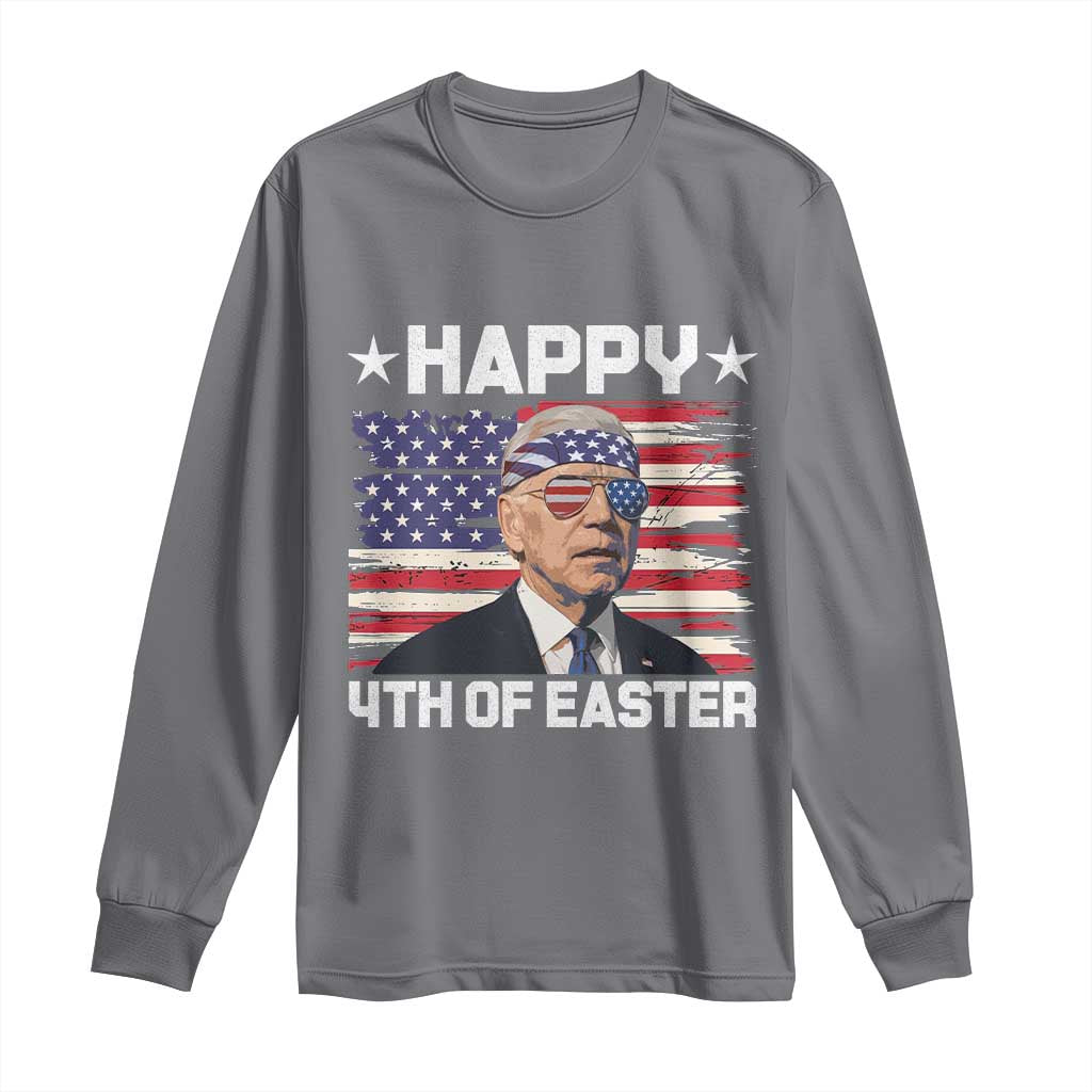 Joe Biden Happy Easter For Funny 4th Of July Long Sleeve Shirt USA American Flag - Wonder Print Shop