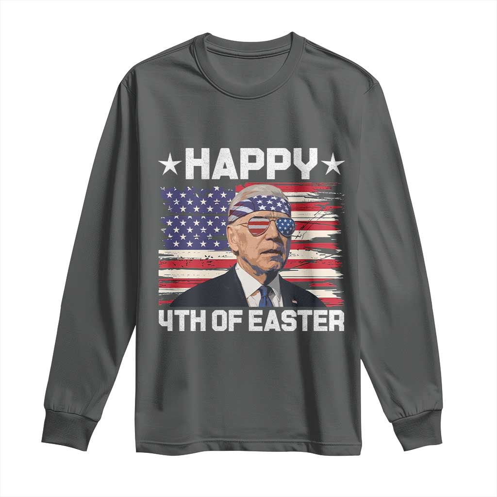Joe Biden Happy Easter For Funny 4th Of July Long Sleeve Shirt USA American Flag - Wonder Print Shop