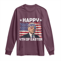 Joe Biden Happy Easter For Funny 4th Of July Long Sleeve Shirt USA American Flag - Wonder Print Shop