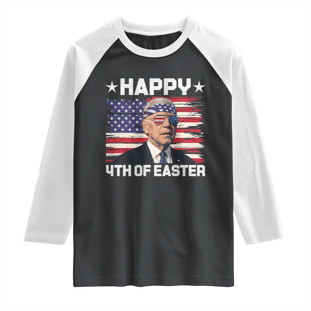 Joe Biden Happy Easter For Funny 4th Of July Raglan Shirt USA American Flag - Wonder Print Shop