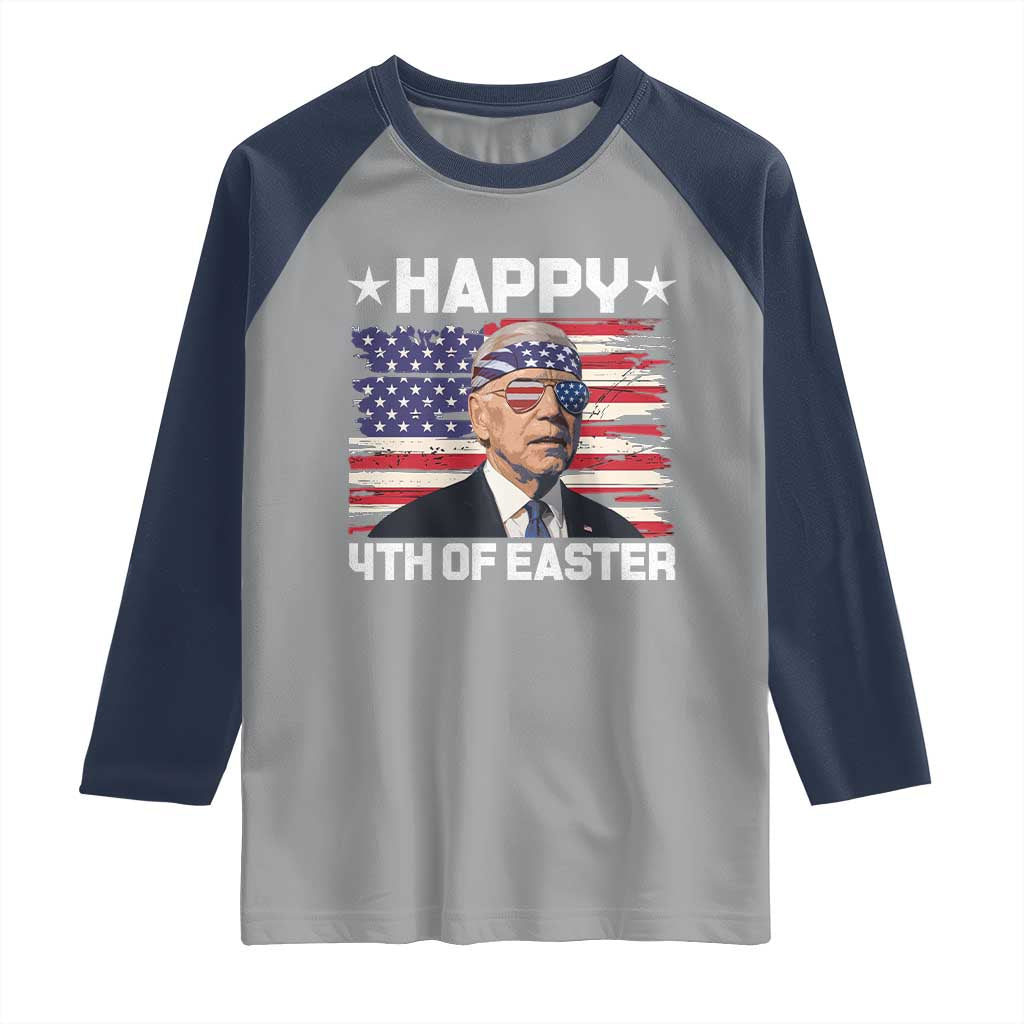 Joe Biden Happy Easter For Funny 4th Of July Raglan Shirt USA American Flag - Wonder Print Shop