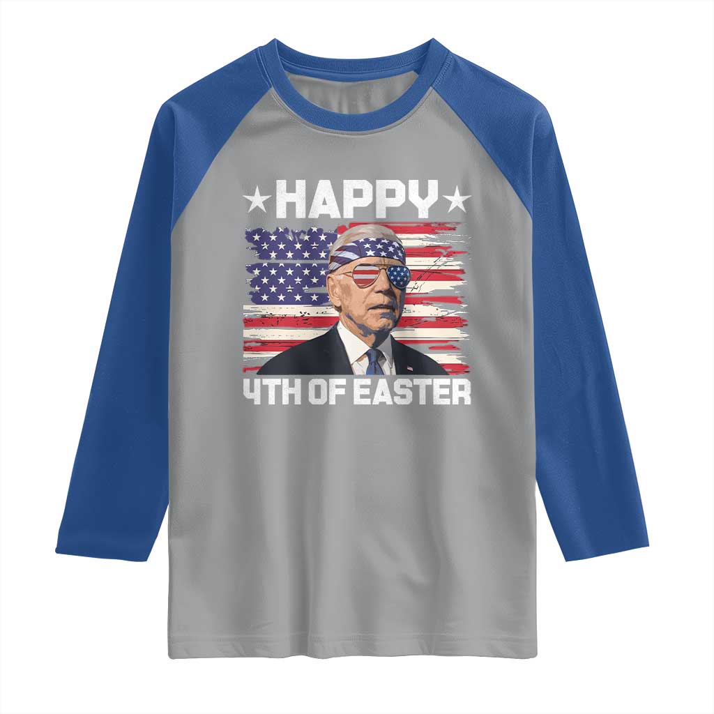 Joe Biden Happy Easter For Funny 4th Of July Raglan Shirt USA American Flag - Wonder Print Shop