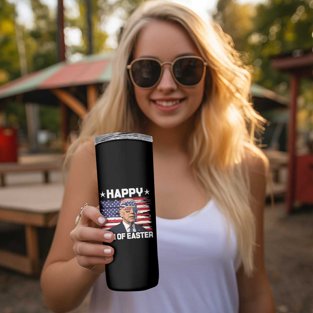 Joe Biden Happy Easter For Funny 4th Of July Skinny Tumbler USA American Flag - Wonder Print Shop