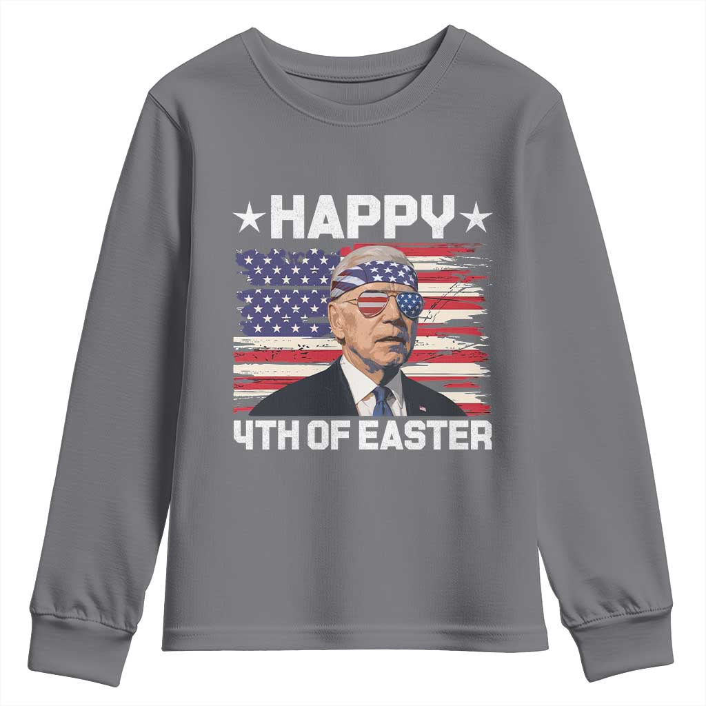 Joe Biden Happy Easter For Funny 4th Of July Youth Sweatshirt USA American Flag - Wonder Print Shop