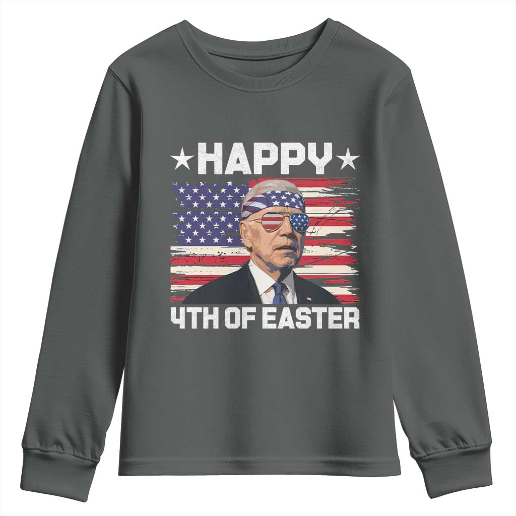 Joe Biden Happy Easter For Funny 4th Of July Youth Sweatshirt USA American Flag - Wonder Print Shop