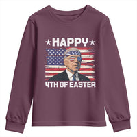 Joe Biden Happy Easter For Funny 4th Of July Youth Sweatshirt USA American Flag - Wonder Print Shop
