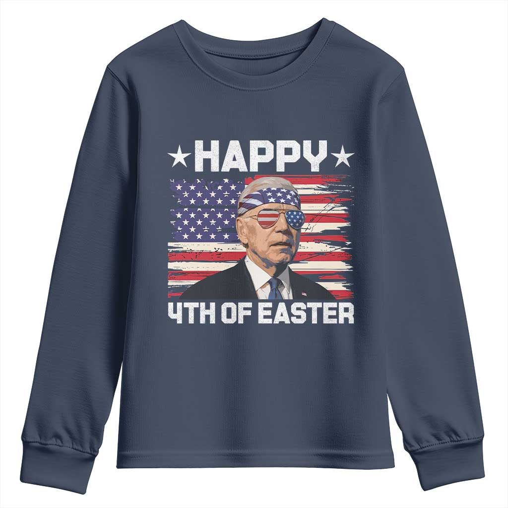 Joe Biden Happy Easter For Funny 4th Of July Youth Sweatshirt USA American Flag - Wonder Print Shop