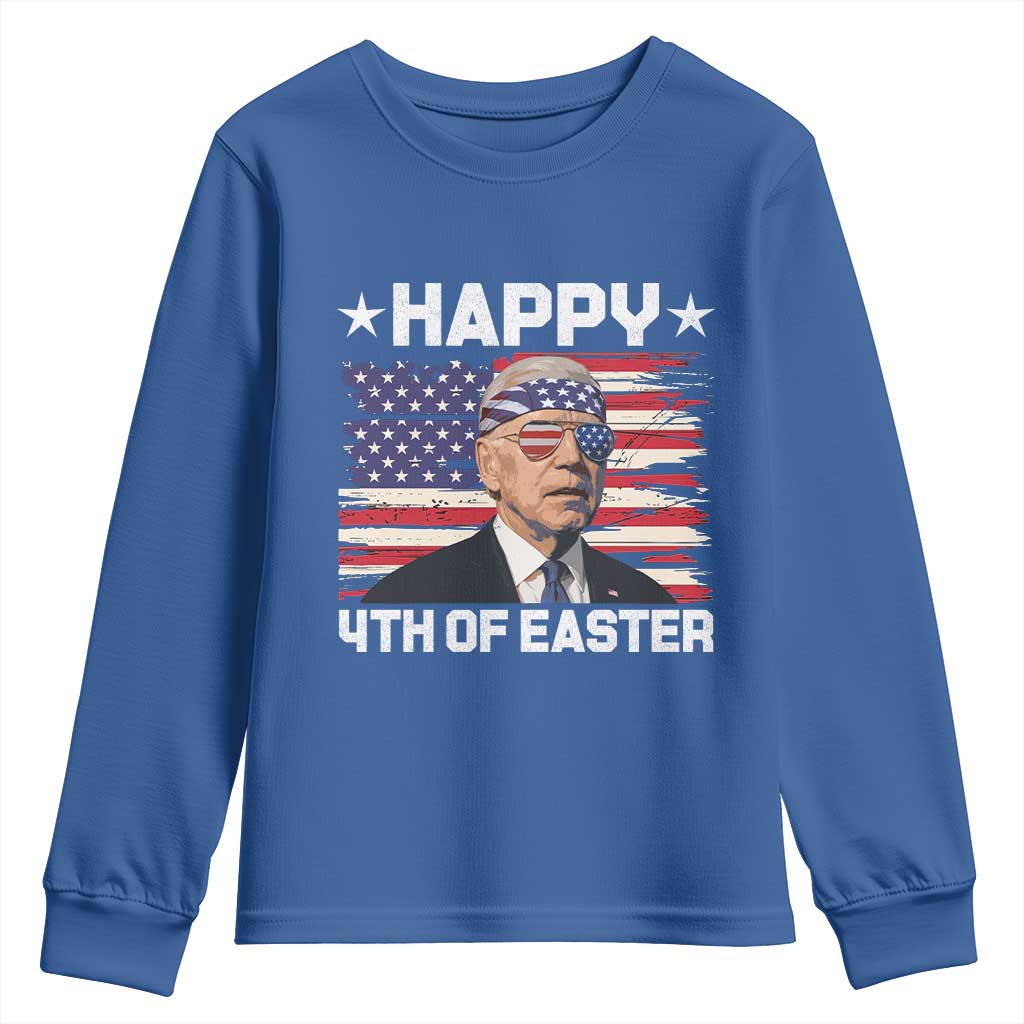 Joe Biden Happy Easter For Funny 4th Of July Youth Sweatshirt USA American Flag - Wonder Print Shop