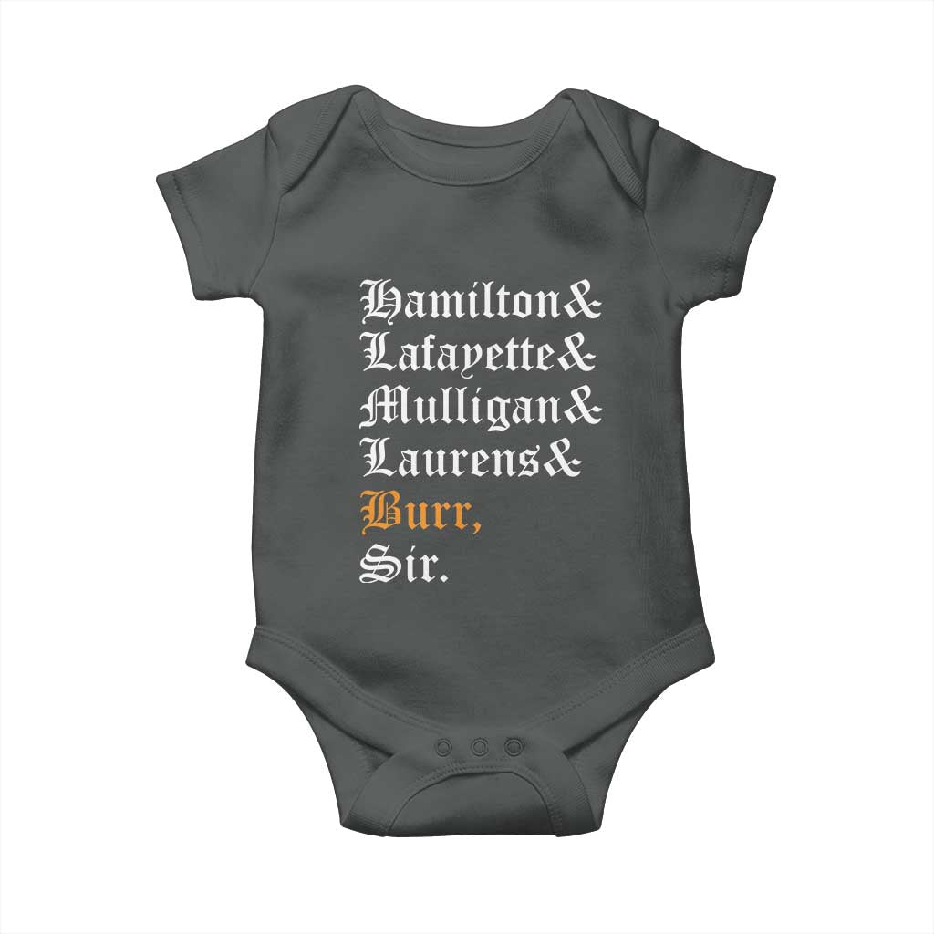 Hamilton Laurens Lafayette Mulligan Burr, Sir Baby Onesie - Wonder Print Shop