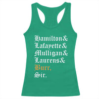 Hamilton Laurens Lafayette Mulligan Burr, Sir Racerback Tank Top - Wonder Print Shop