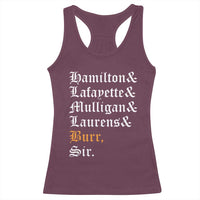 Hamilton Laurens Lafayette Mulligan Burr, Sir Racerback Tank Top - Wonder Print Shop