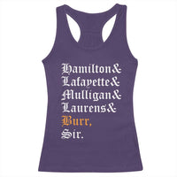 Hamilton Laurens Lafayette Mulligan Burr, Sir Racerback Tank Top - Wonder Print Shop