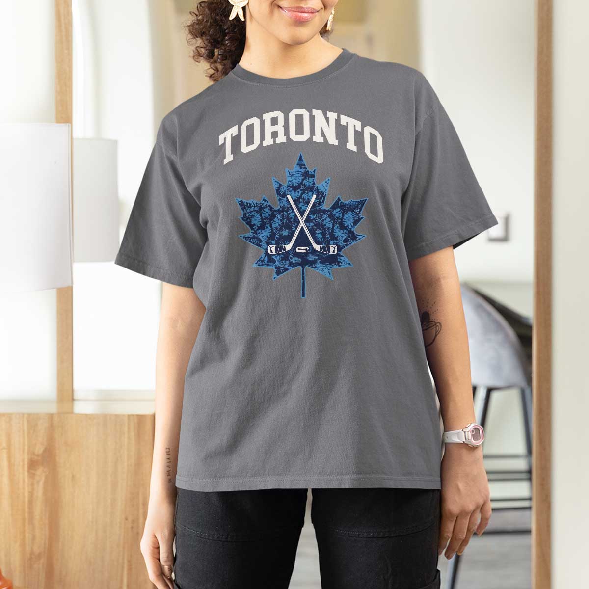 Vintage Canada Hockey T Shirt For Women Maple Leafs - Wonder Print Shop
