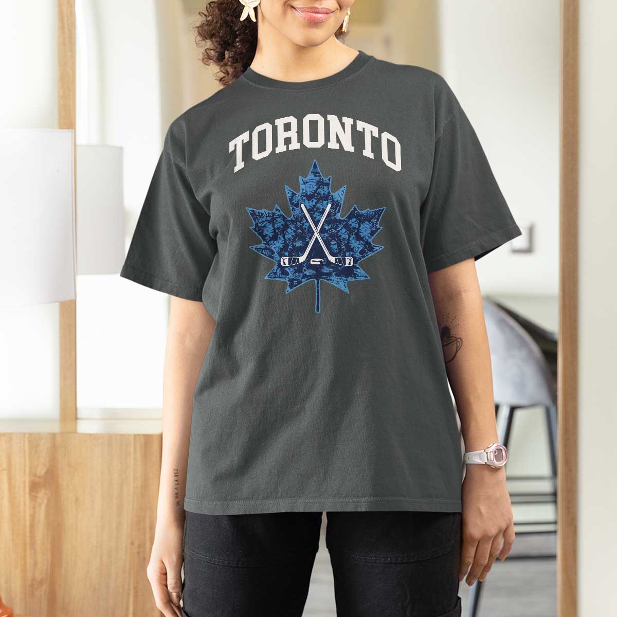 Vintage Canada Hockey T Shirt For Women Maple Leafs - Wonder Print Shop