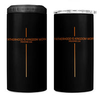 Fatherhood Is Kingdom Work 4 in 1 Can Cooler Tumbler Vintage Christian Dad Cross