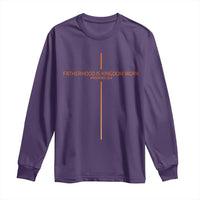 Fatherhood Is Kingdom Work Long Sleeve Shirt Vintage Christian Dad Cross