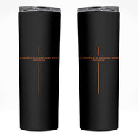 Fatherhood Is Kingdom Work Skinny Tumbler Vintage Christian Dad Cross