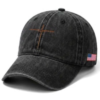 Fatherhood Is Kingdom Work Washed Cotton Baseball Cap Vintage Christian Dad Cross