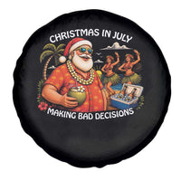 Funny Christmas in July Making Bad Decisions Spare Tire Cover Tropical Santa Hawaiian Summer Holiday Party
