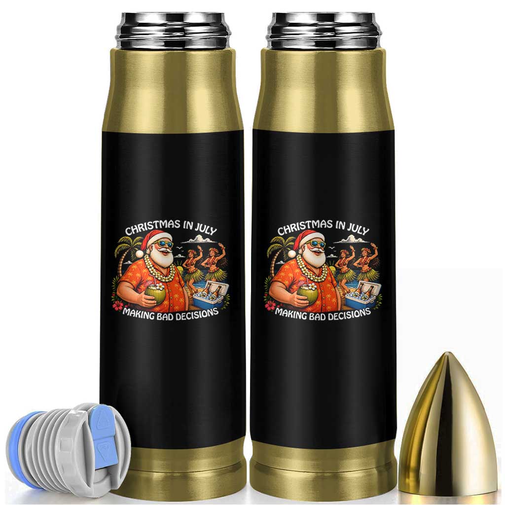 Funny Christmas in July Making Bad Decisions Bullet Tumbler Tropical Santa Hawaiian Summer Holiday Party