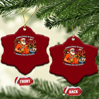 Funny Christmas in July Making Bad Decisions Ceramic Ornament Tropical Santa Hawaiian Summer Holiday Party