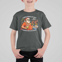 Funny Christmas in July Making Bad Decisions T Shirt For Kid Tropical Santa Hawaiian Summer Holiday Party