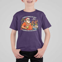 Funny Christmas in July Making Bad Decisions T Shirt For Kid Tropical Santa Hawaiian Summer Holiday Party