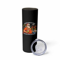 Funny Christmas in July Making Bad Decisions Skinny Tumbler Tropical Santa Hawaiian Summer Holiday Party