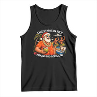 Funny Christmas in July Making Bad Decisions Tank Top Tropical Santa Hawaiian Summer Holiday Party