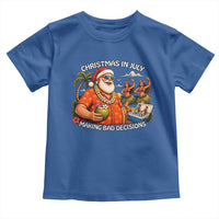 Funny Christmas in July Making Bad Decisions Toddler T Shirt Tropical Santa Hawaiian Summer Holiday Party