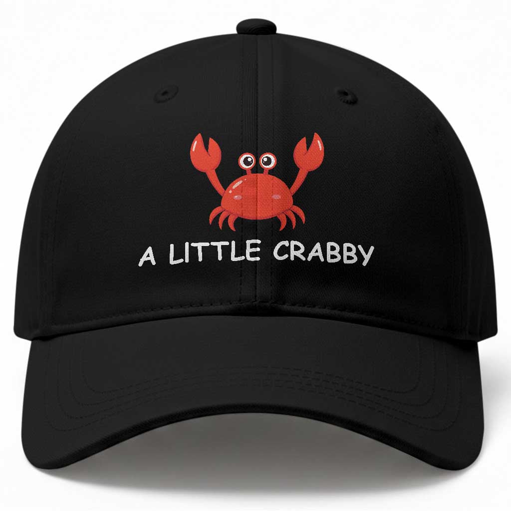 A Little Crabby Baseball Cap Minimalist Beach Meme Summer Aesthetic