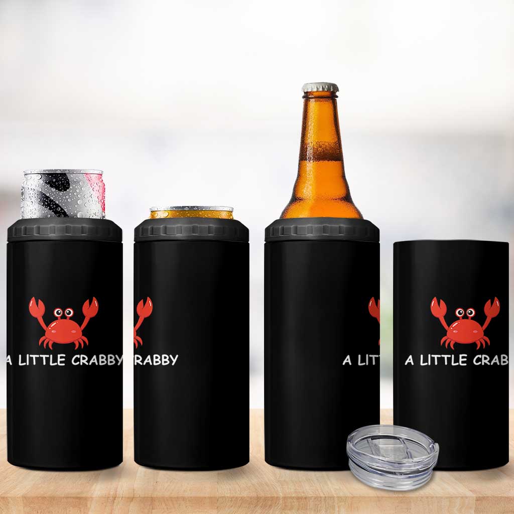 A Little Crabby 4 in 1 Can Cooler Tumbler Minimalist Beach Meme Summer Aesthetic