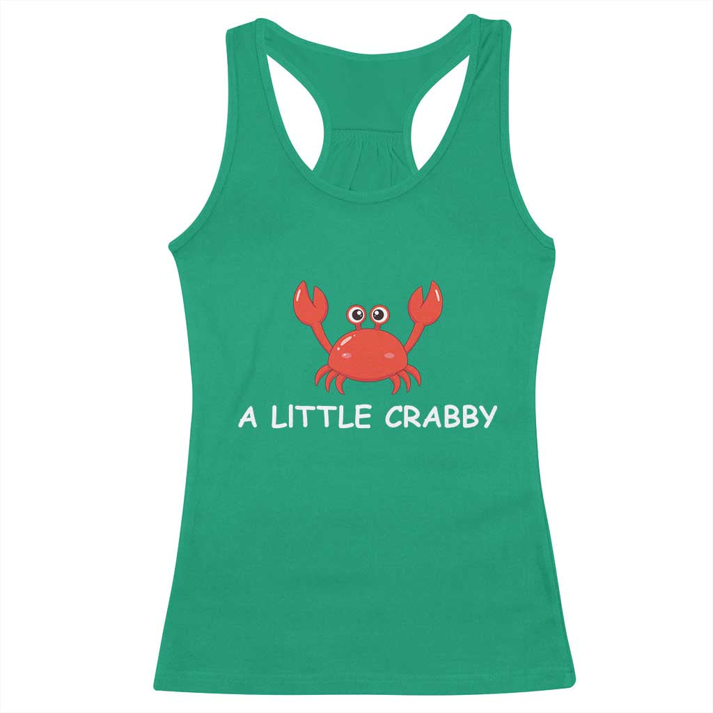 A Little Crabby Racerback Tank Top Minimalist Beach Meme Summer Aesthetic