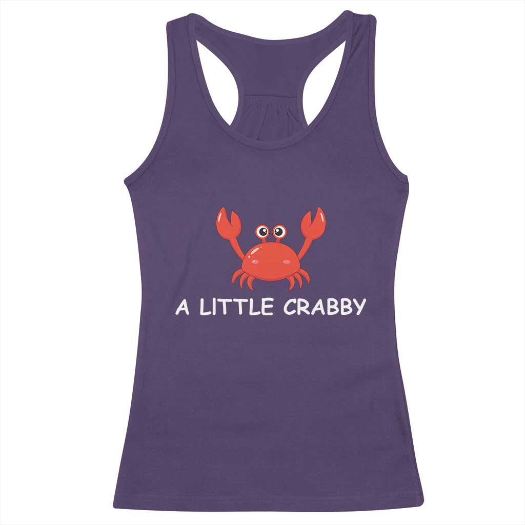 A Little Crabby Racerback Tank Top Minimalist Beach Meme Summer Aesthetic