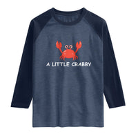 A Little Crabby Raglan Shirt Minimalist Beach Meme Summer Aesthetic