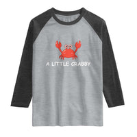 A Little Crabby Raglan Shirt Minimalist Beach Meme Summer Aesthetic