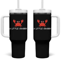 A Little Crabby Tumbler With Handle Minimalist Beach Meme Summer Aesthetic
