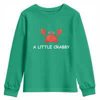 A Little Crabby Youth Sweatshirt Minimalist Beach Meme Summer Aesthetic