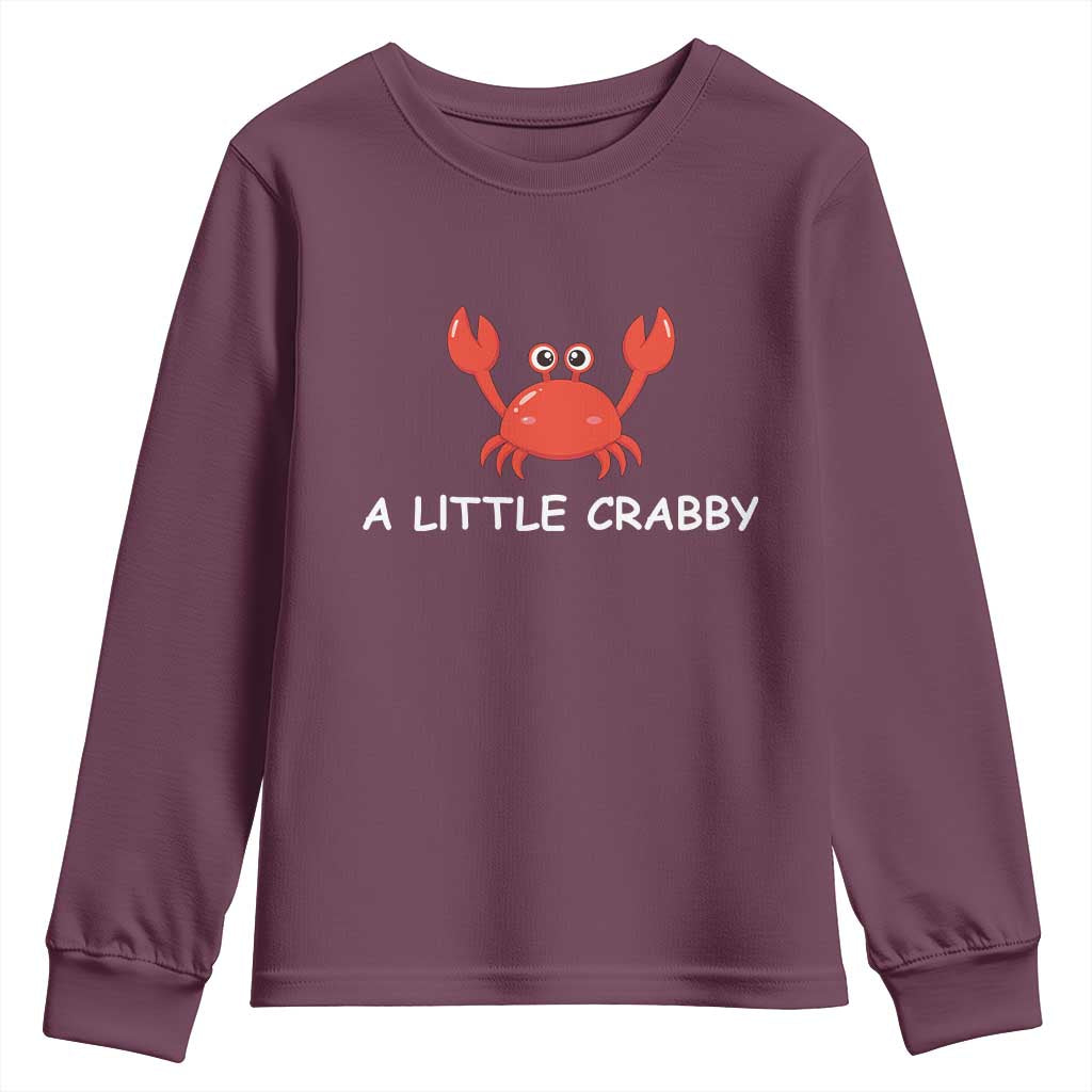 A Little Crabby Youth Sweatshirt Minimalist Beach Meme Summer Aesthetic