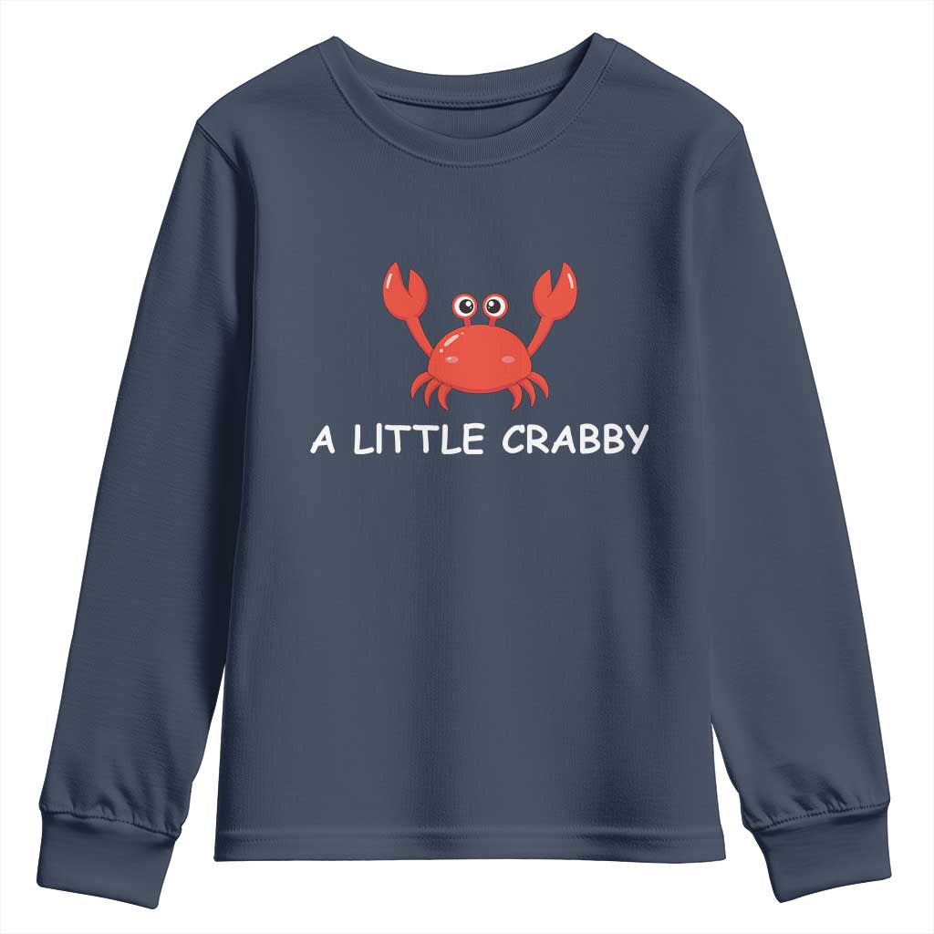 A Little Crabby Youth Sweatshirt Minimalist Beach Meme Summer Aesthetic