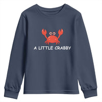 A Little Crabby Youth Sweatshirt Minimalist Beach Meme Summer Aesthetic