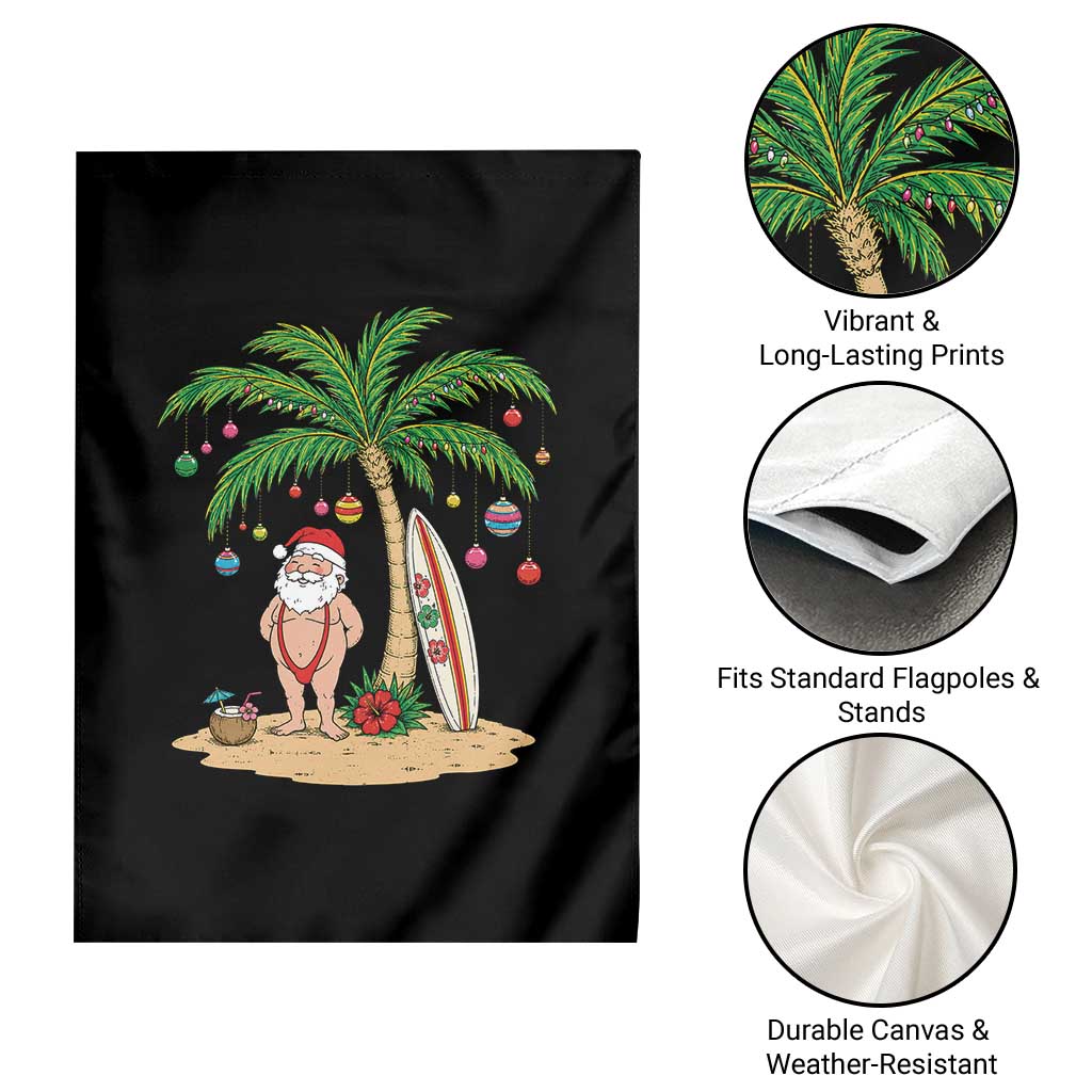 Funny Christmas In July Beach Garden Flag Mankini Santa Summer Swimsuit Summer Holiday Vacation Graphic