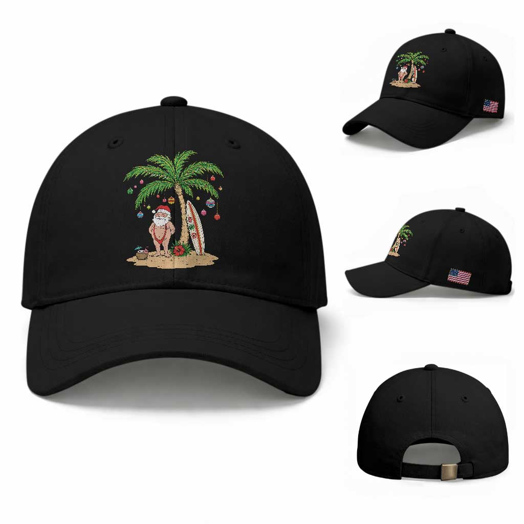 Funny Christmas In July Beach Baseball Cap Mankini Santa Summer Swimsuit Summer Holiday Vacation Graphic