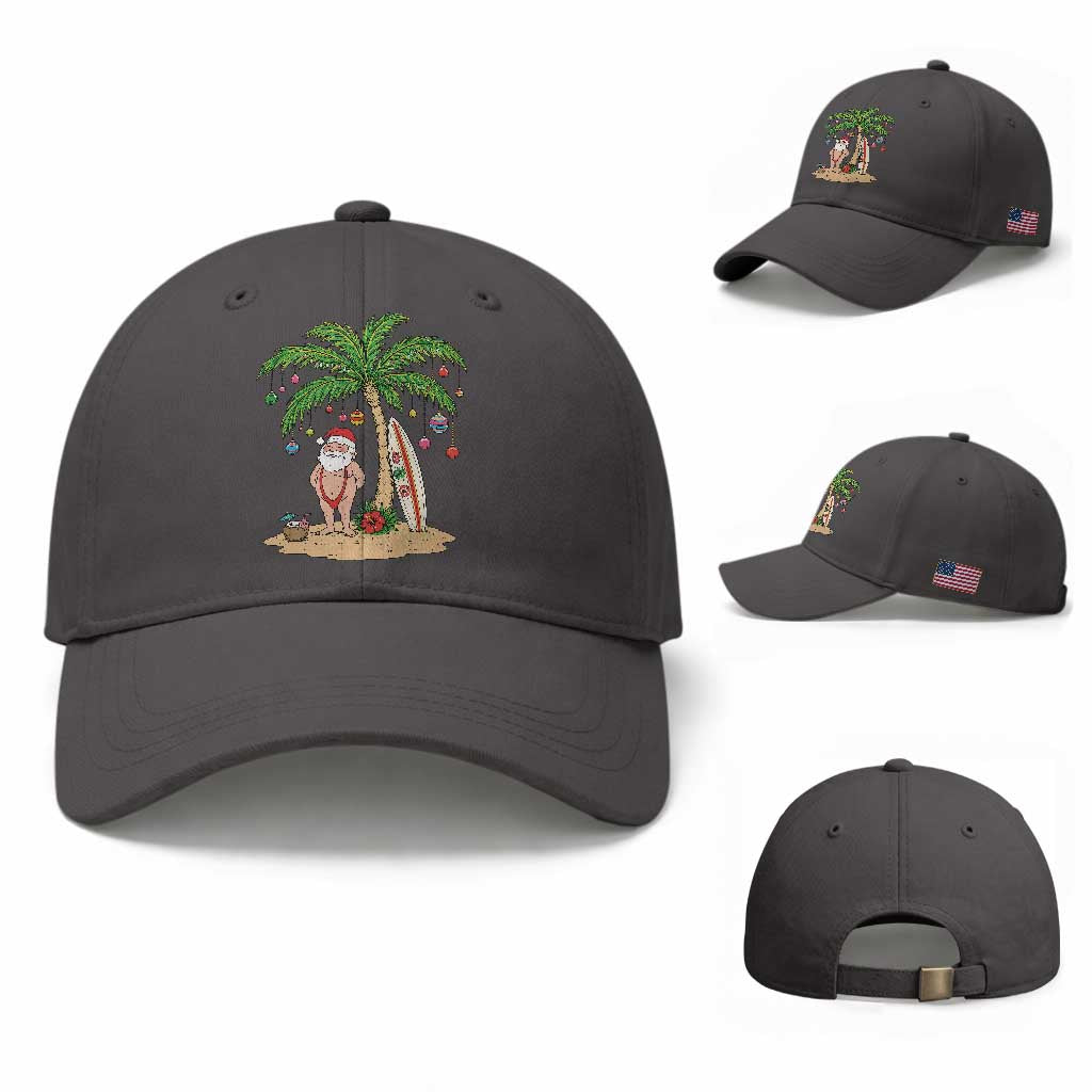 Funny Christmas In July Beach Baseball Cap Mankini Santa Summer Swimsuit Summer Holiday Vacation Graphic