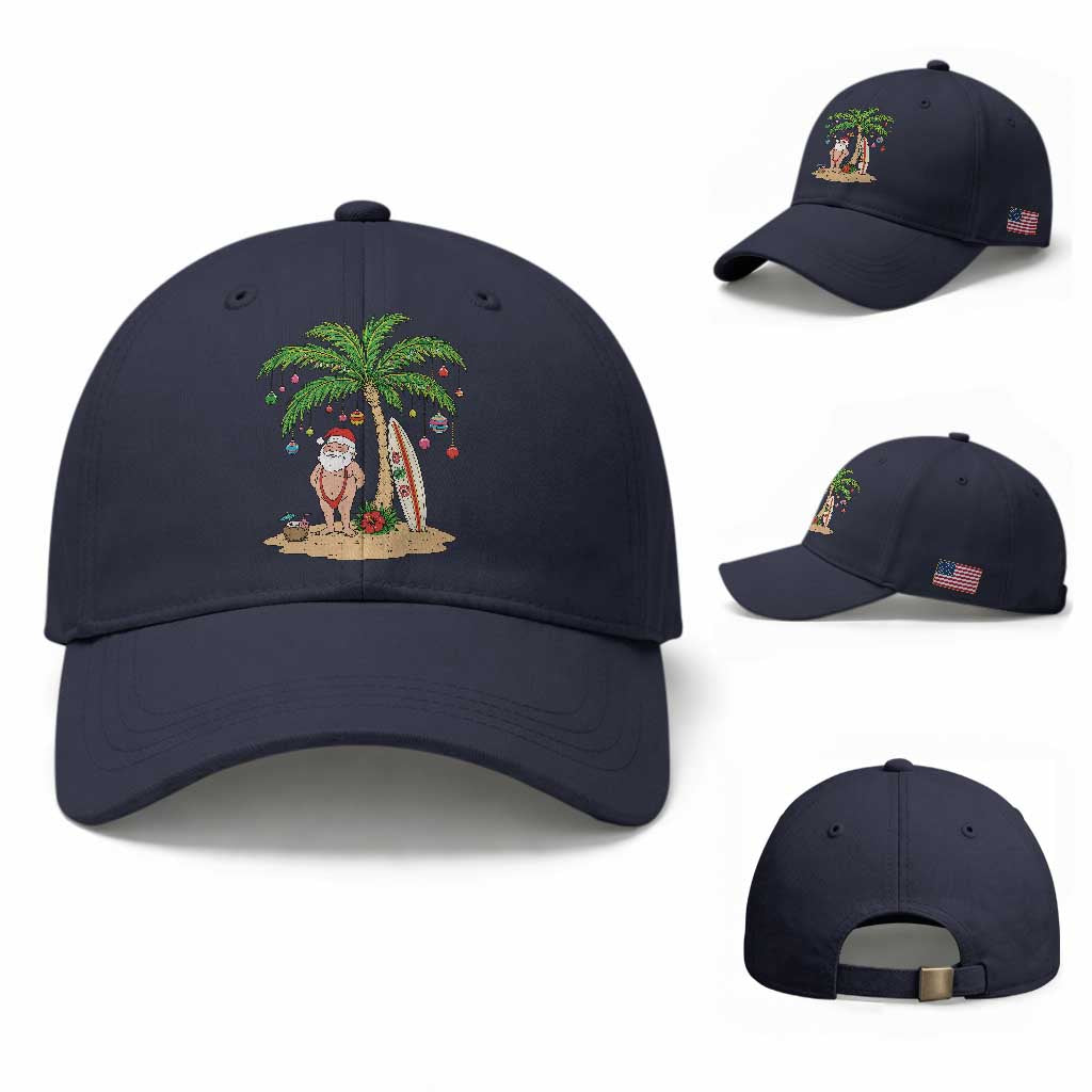 Funny Christmas In July Beach Baseball Cap Mankini Santa Summer Swimsuit Summer Holiday Vacation Graphic