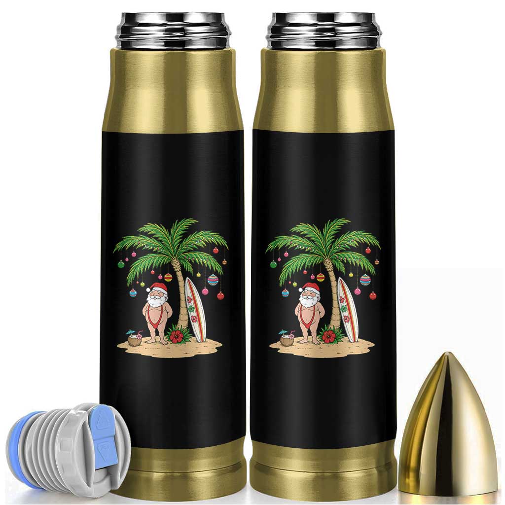 Funny Christmas In July Beach Bullet Tumbler Mankini Santa Summer Swimsuit Summer Holiday Vacation Graphic