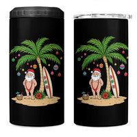 Funny Christmas In July Beach 4 in 1 Can Cooler Tumbler Mankini Santa Summer Swimsuit Summer Holiday Vacation Graphic