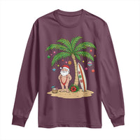 Funny Christmas In July Beach Long Sleeve Shirt Mankini Santa Summer Swimsuit Summer Holiday Vacation Graphic